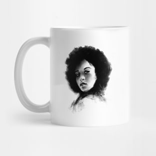 afro girl drawing Mug